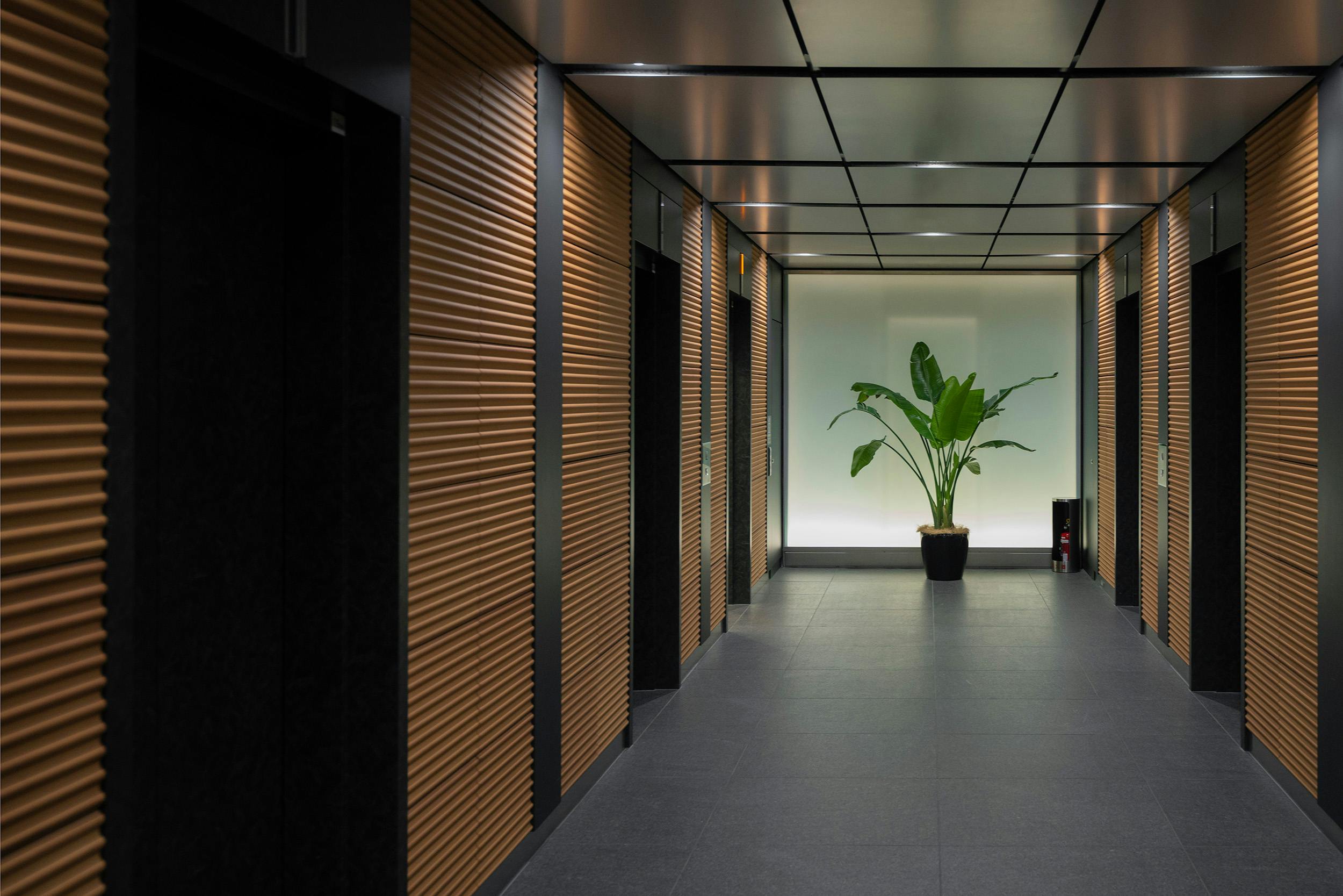 Corporate offices hallway