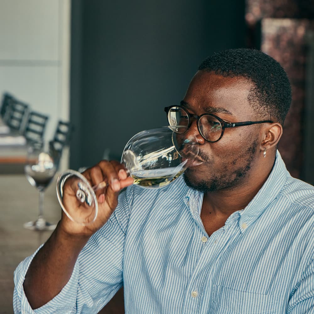 Man drinking wine