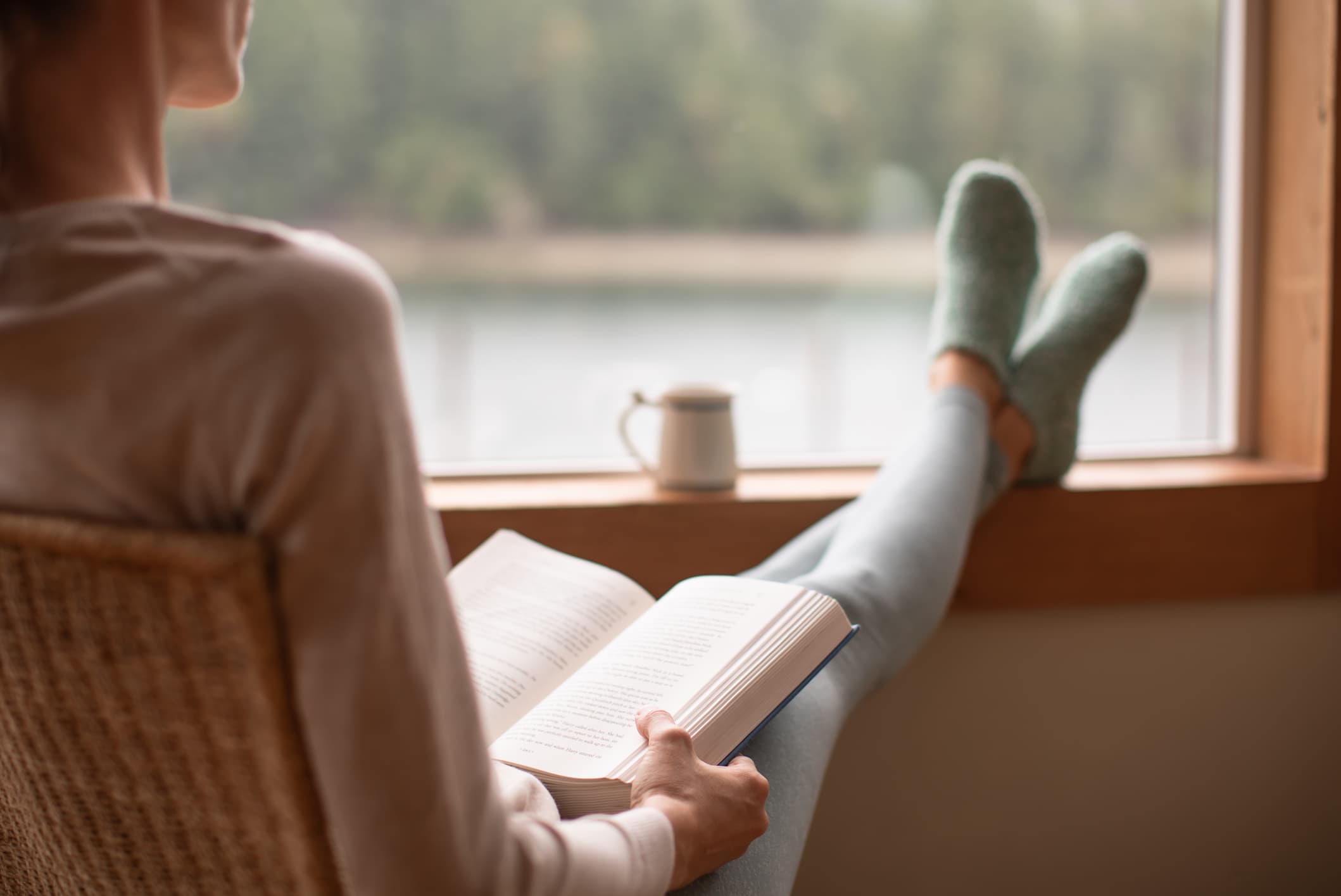 Woman reading a book